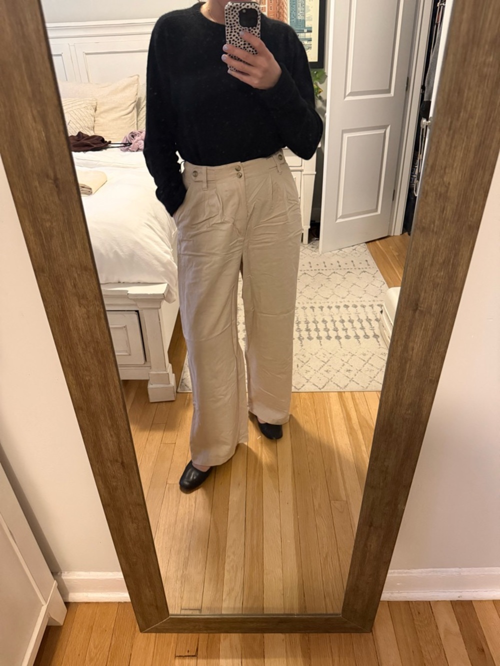 Madewell Harlow Wide Leg Pants in Light Beige